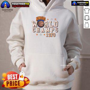 Alt Text: Official New York Knicks World Champs 1970 Hoodie featuring team logo and championship design