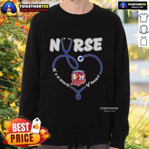 Official Nurse It's A Work Of Heart Sydney Roosters Sweatshirt featuring vibrant team colors and stylish design.