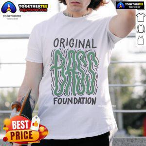 Official Original Bass Foundation T-Shirt featuring a bold design and vibrant colors, perfect for bass enthusiasts.