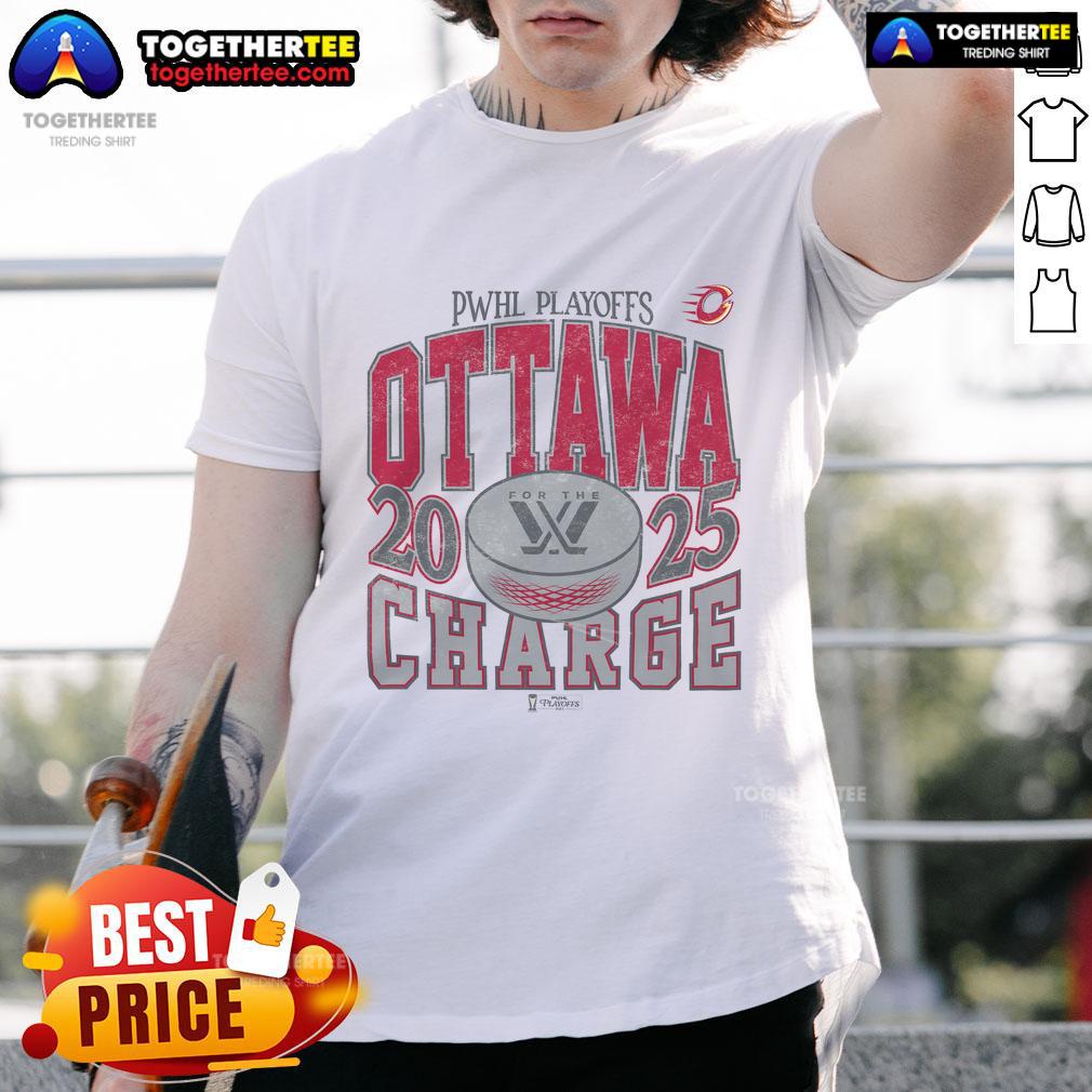 Official Ottawa Charge Adult Stadium Essentials Playoffs T-Shirt featuring urban design for city fans