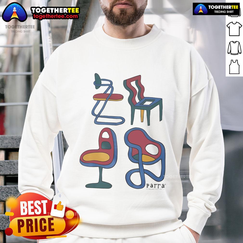 Official Parra Unreasonable Chairs Sweatshirt in vibrant colors, showcasing unique design and stylish fit for casual wear.