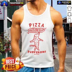 Alt Text: Official Pizza Pupperoni Wituka Tank Top featuring a playful pizza dog design, perfect for pizza lovers and pet enthusiasts.