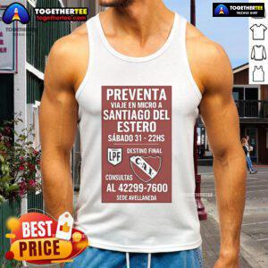 Alt Text: Official Preventa Viaje en Micro a Santiago del Estero, Sabado 31, 22hs - Tank Top promotional image.