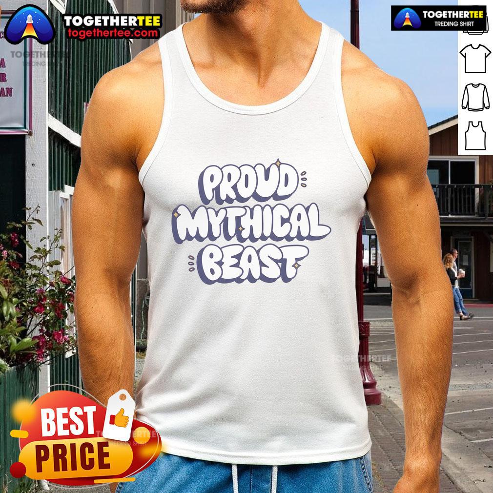 Official Proud Mythical Beast Tank Top featuring a vibrant design, perfect for fans of mythical creatures and stylish apparel.