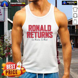 Official Ronald Acua Jr. La Bestia Is Back Tank Top featuring vibrant design and bold lettering for fans.