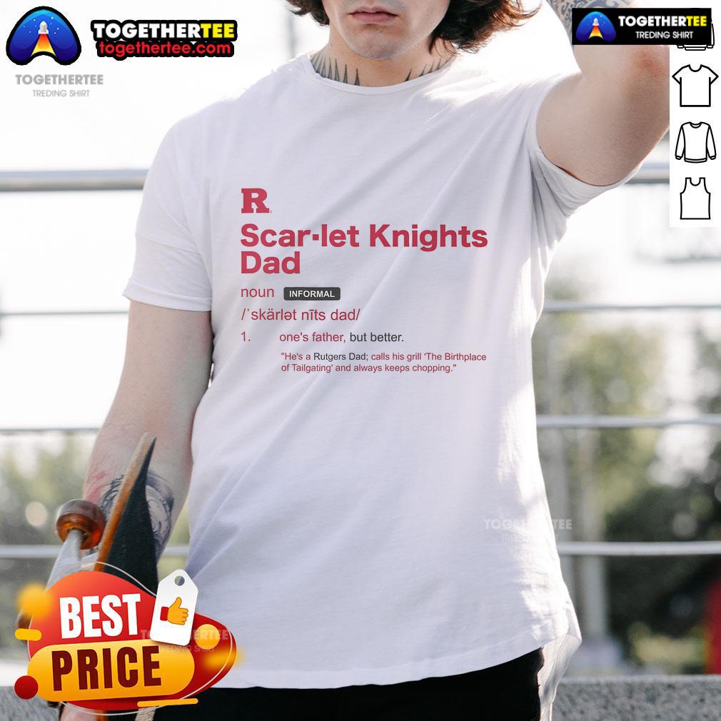 Official Rutgers Scarlet Knights Dad Definition T-Shirt featuring stylish design for proud Rutgers dads.