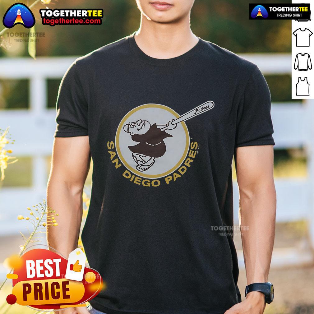 Official San Diego Padres '69 T-Shirt featuring vintage design and team logo, perfect for baseball fans and collectors.