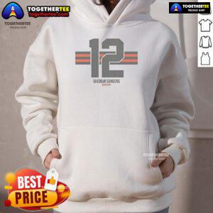 Official Shedeur Sanders hoodie featuring name, number, and stripe design, perfect for fans and stylish sportswear.