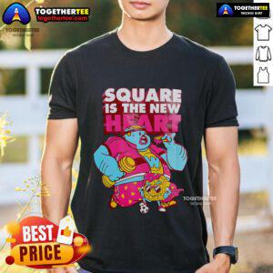 Alt Text: Official Square Is The New Heart T-Shirt featuring a stylish design in vibrant colors, perfect for casual wear.