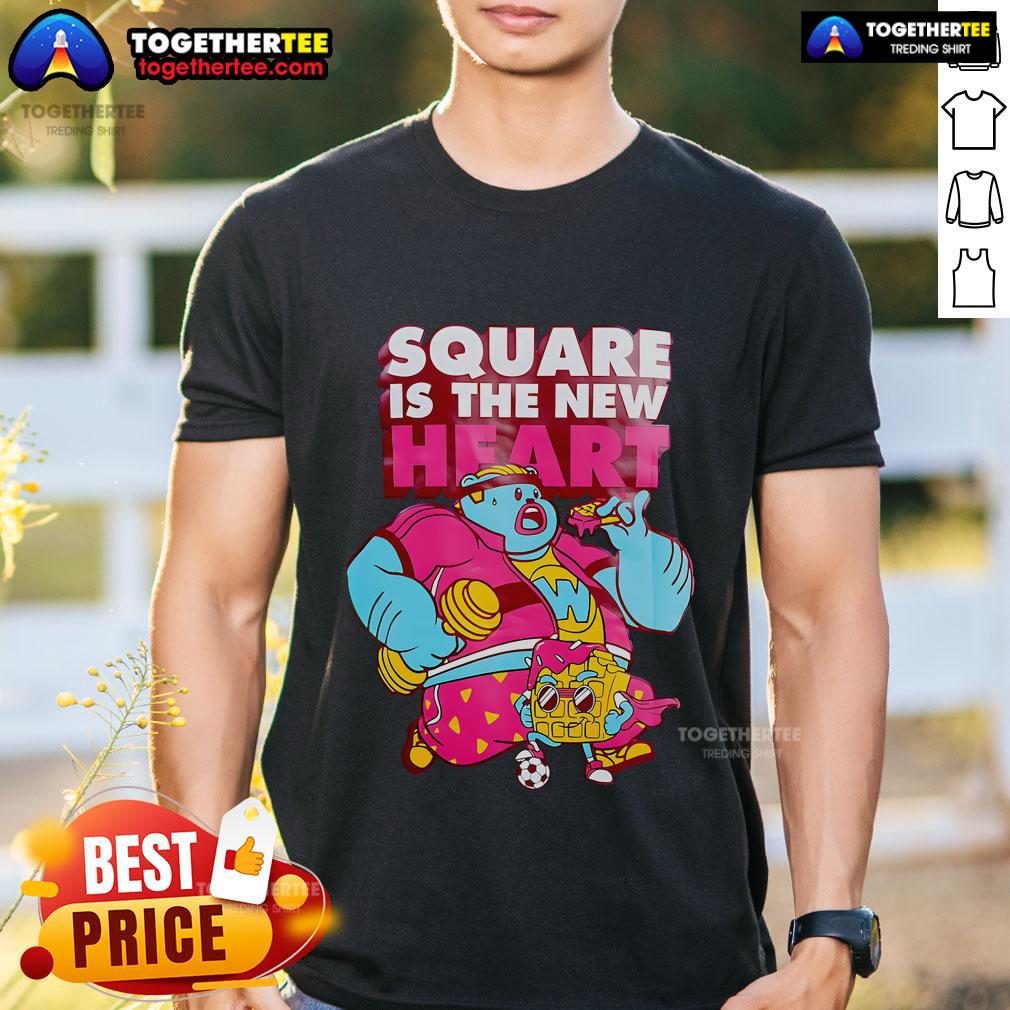 Alt Text: Official Square Is The New Heart T-Shirt featuring a stylish design in vibrant colors, perfect for casual wear.