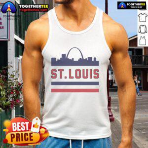 Official St. Louis Strong Skyline Tank Top featuring a vibrant city skyline design, perfect for showing city pride.