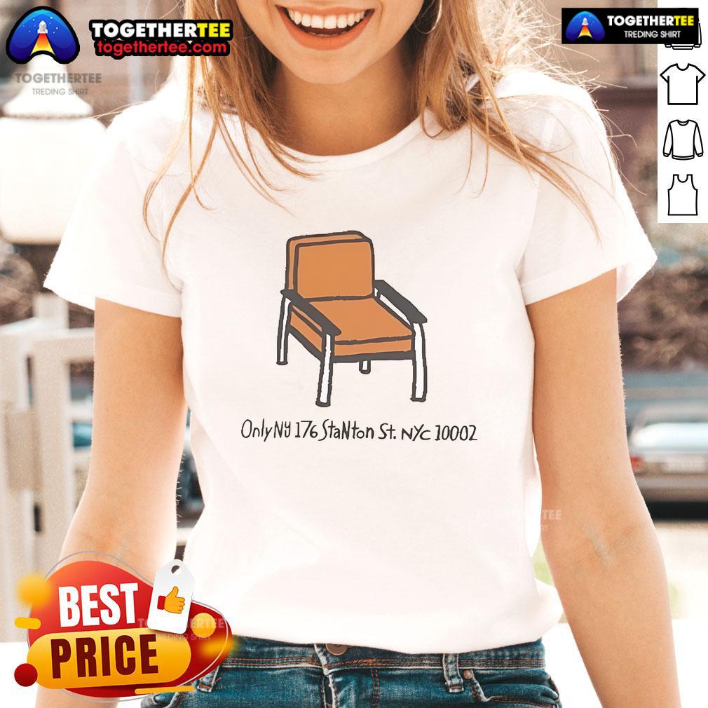 Official Stanton Chair NU-176 in NYC, stylish summer 2025 ladies tee design featuring vibrant colors.