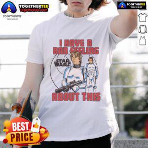 Official Star Wars 'I Have A Bad Feeling About This' T-Shirt featuring Luke Skywalker and Han Solo in Stormtrooper gear.