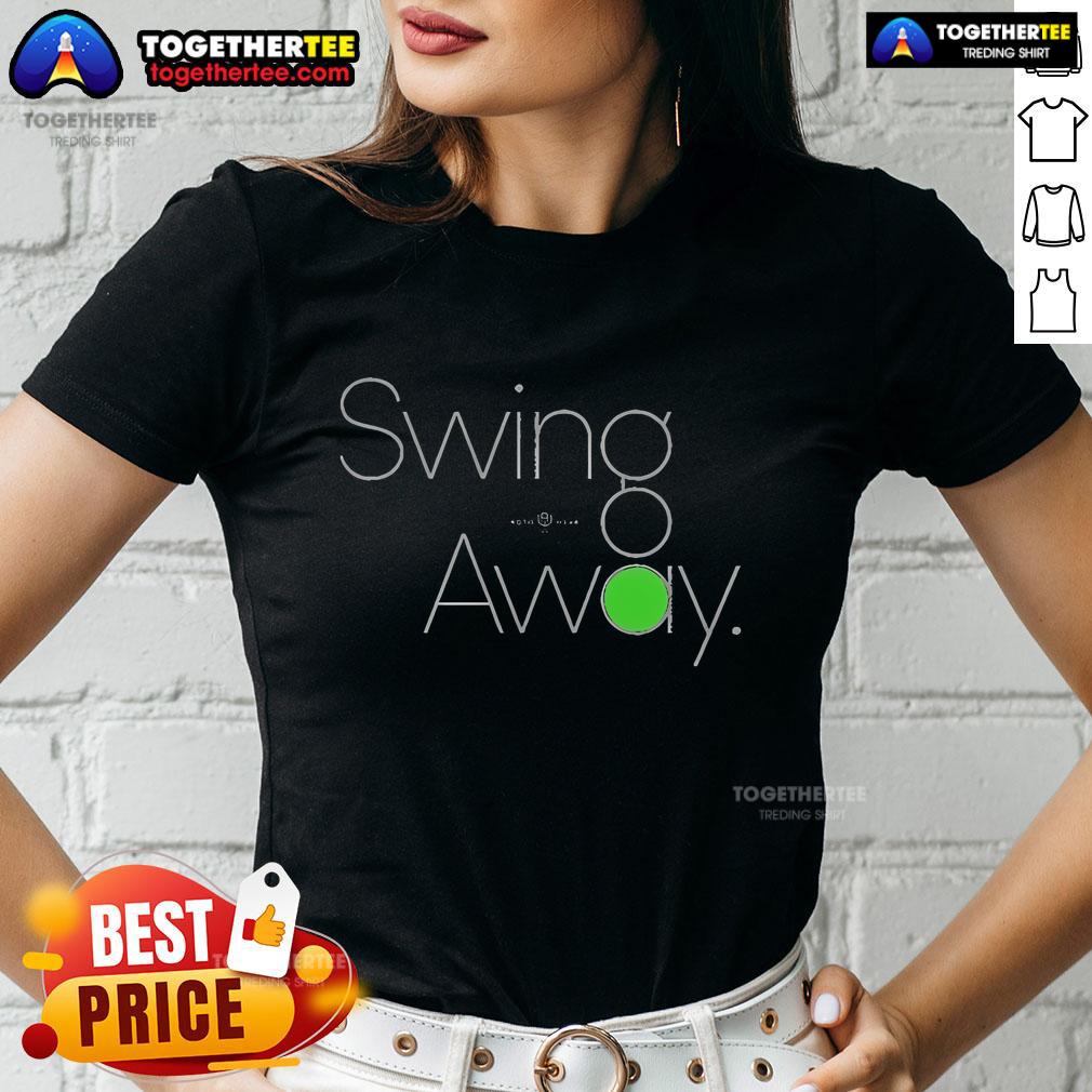 Alt Text: Official Swing Away Rotowear Ladies Tee featuring stylish design and comfortable fit for women.