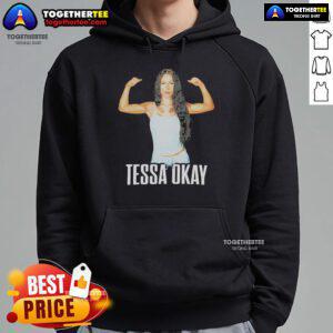 Official Tessa Okay muscle photo hoodie featuring a stylish design and vibrant colors, perfect for fitness enthusiasts.