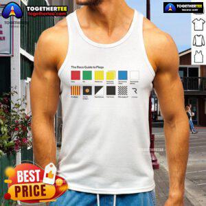 Official The Race Guide to Flags tank top featuring vibrant flag designs, perfect for racing enthusiasts and fans.