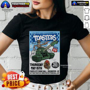 Alt Text: Official The Toasters NY Ska Pioneers Show May 15, 2025, graphic on a stylish ladies tee featuring vibrant design.