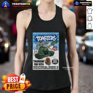 Alt Text: Official The Toasters NY Ska Pioneers show tank top design for May 15, 2025, featuring vibrant colors and iconic logo.