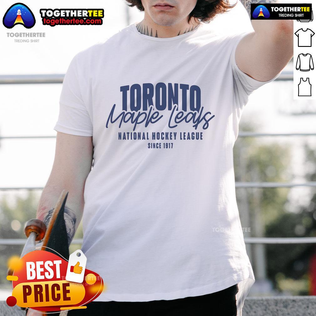 Official Toronto Maple Leafs NHL T-Shirt since 1917 featuring team logo and classic design for fans.