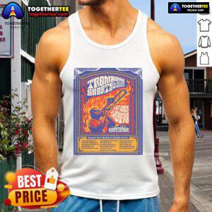 Alt Text: Official Troy Andrews Might Not Make It Home Tour 2025 tank top featuring vibrant graphic design and tour details.