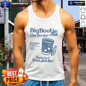 Alt Text: Official Two Friends Big Bootie The Recipe Mix tank top featuring vibrant ingredients design, perfect for music festival fans.