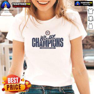 Official UBB Rugby We Are Champions Coupe de Europe 2025 Ladies Tee featuring team logo and championship design.