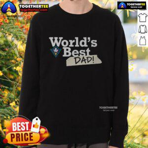Official UNC Wilmington Seahawks World's Best Dad Sweatshirt in navy blue, perfect gift for proud dads.
