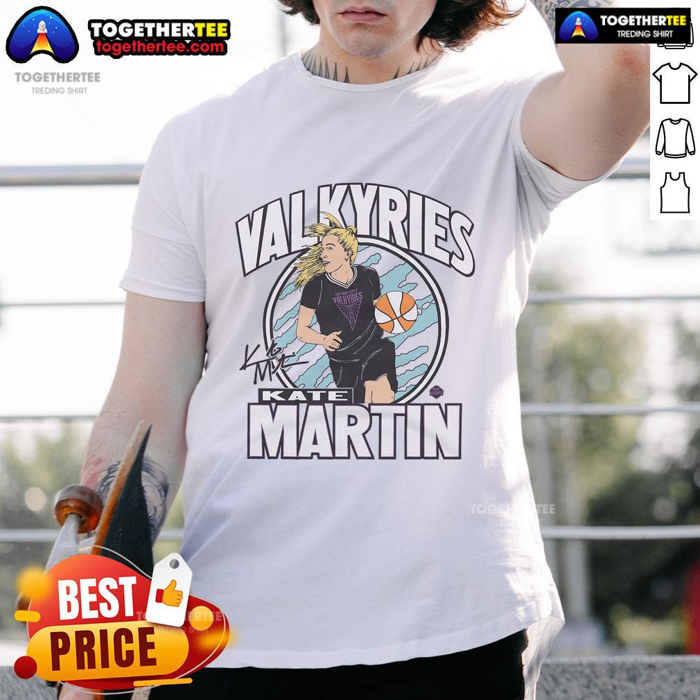 Official Valkyries Kate Martin Signature T-Shirt featuring a stylish design and vibrant colors for fans and collectors.