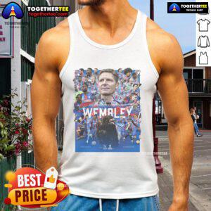 Alt Text: Official Wembley Final Junior Crystal Palace F.C. FA Cup Finalists 2025 tank top featuring club colors and logo.
