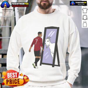 Original Cristiano Ronaldo Mirror Goat Sweatshirt featuring bold graphics and premium fabric for fans and fashion enthusiasts.