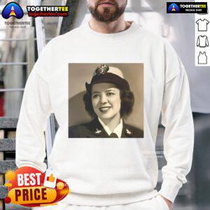 Original Julia Parsons, U.S. Navy code breaker during World War II, honored in a commemorative sweatshirt.