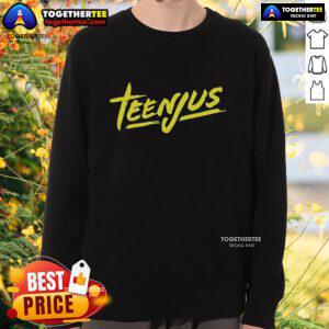 Alt Text: Original Righteous Gemstones Teenjus logo sweatshirt featuring bold graphics and vibrant colors for fans.