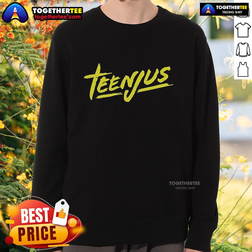 Alt Text: Original Righteous Gemstones Teenjus logo sweatshirt featuring bold graphics and vibrant colors for fans.