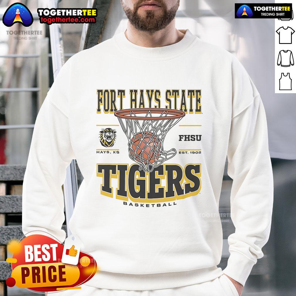 Premium Fort Hays State Tigers Game Time Sweatshirt in black with logo, perfect for game days and fan apparel.
