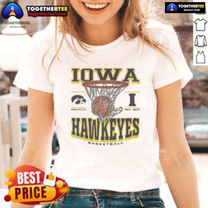 Alt Text: Premium Iowa Hawkeyes Game Time Ladies Tee featuring team colors and logo, perfect for game day.
