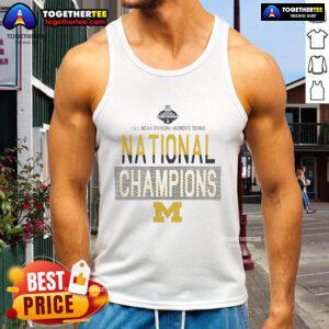 Premium Michigan 2025 NCAA D1 Women's Tennis National Champions tank top showcasing team pride and sporty design.