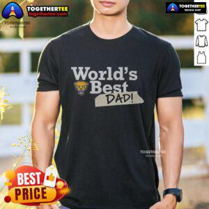 Alt Text: Premium Pittsburgh Panthers World's Best Dad T-Shirt featuring team logo and vibrant colors, perfect for proud dads.