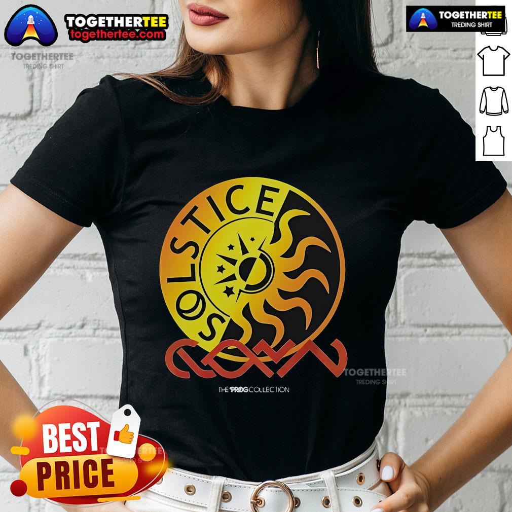 Premium Prog Magazine Solstice Ladies Tee featuring a stylish design for music enthusiasts and fans of progressive rock.