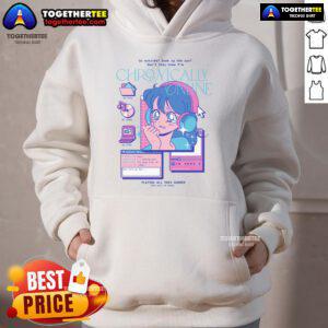 Funny retro anime hoodie with 'Pretty Go Outside, Don't They Know I'm Chronically Online' text, perfect for casual wear.