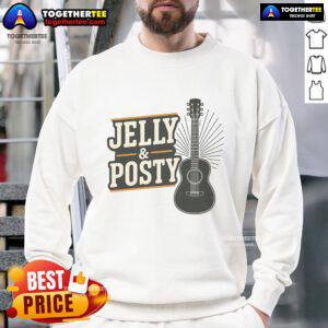 Pretty Jelly Posty Guitar Music Sweatshirt featuring vibrant colors and a stylish design, perfect for music lovers.