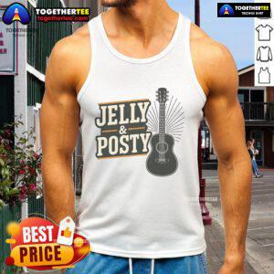 Pretty Jelly Posty Guitar Music Tank Top featuring vibrant colors and a stylish design for music lovers and fashion enthusiasts.