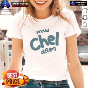 Alt Text: Proud Chel Dren Ladies Tee featuring ABS-CBN News logo, perfect for fans and supporters of Filipino news.