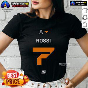 Top Alexander Rossi Arrow McLaren IndyCar ladies tee featuring stylish design for racing fans.