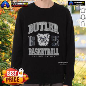 Alt Text: Top Butler Bulldogs basketball sweatshirt featuring team colors and logo, perfect for fans and game day wear.