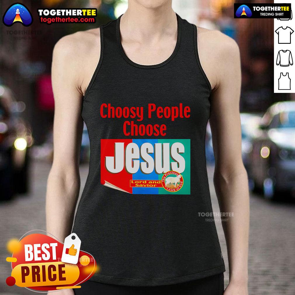 Top Choosy People Choose Jesus Retro Tank Top featuring vintage design and bold typography for stylish faith expression.
