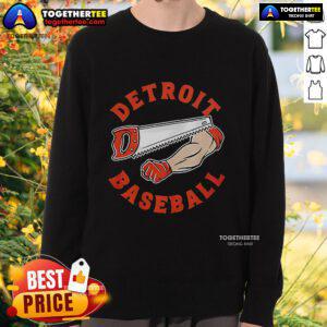 Top Detroit Tigers baseball bone saw sweatshirt featuring team colors and logo, perfect for fans and casual wear.