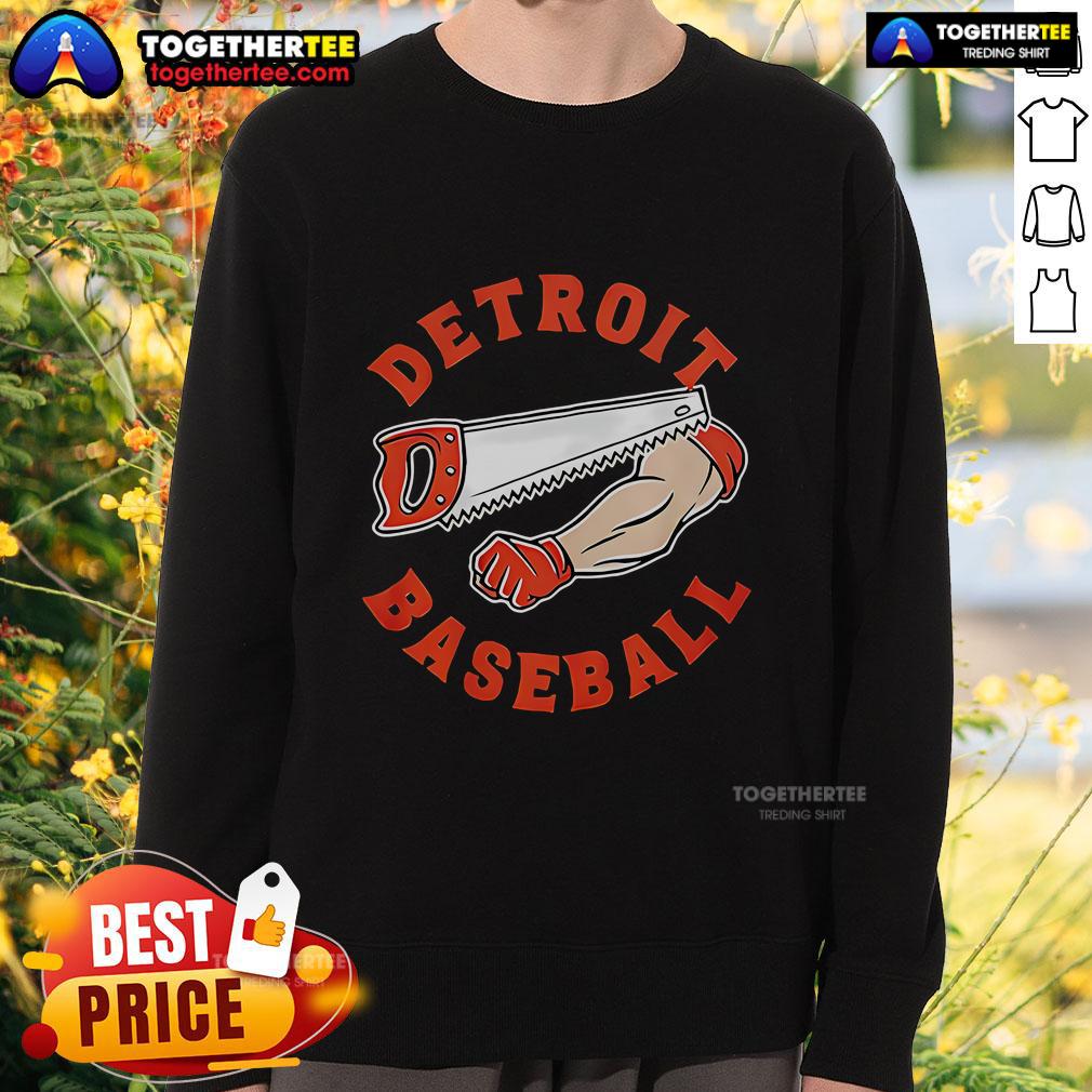 Top Detroit Tigers baseball bone saw sweatshirt featuring team colors and logo, perfect for fans and casual wear.