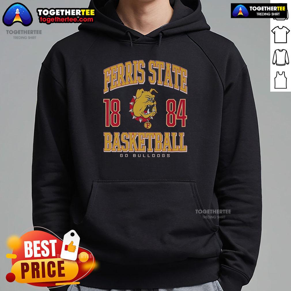 Top Ferris State Bulldogs basketball hoodie in red, featuring team logo and comfortable design for fans and players.