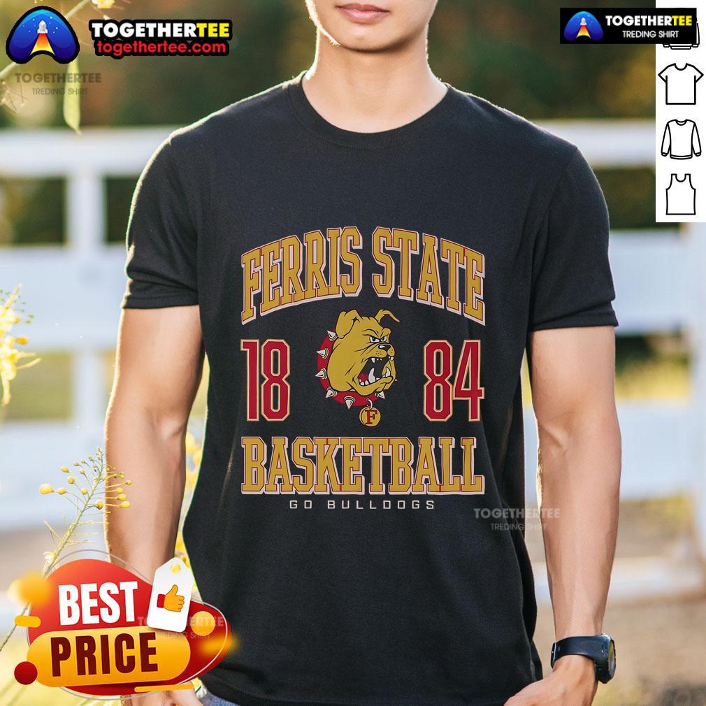 Top Ferris State Bulldogs Basketball T-Shirt featuring team colors and logo, perfect for fans and players alike.