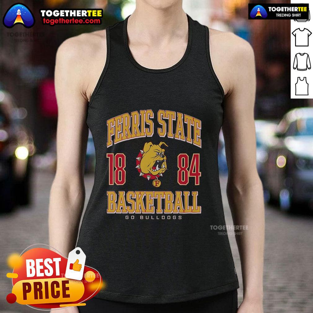 Top Ferris State Bulldogs basketball tank top featuring team colors and logo, perfect for fans and athletes.